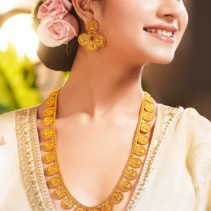 Ditya Imitation 22K Gold-Plated Kundan Enamel Stone & Beaded Jewellery Set for Women