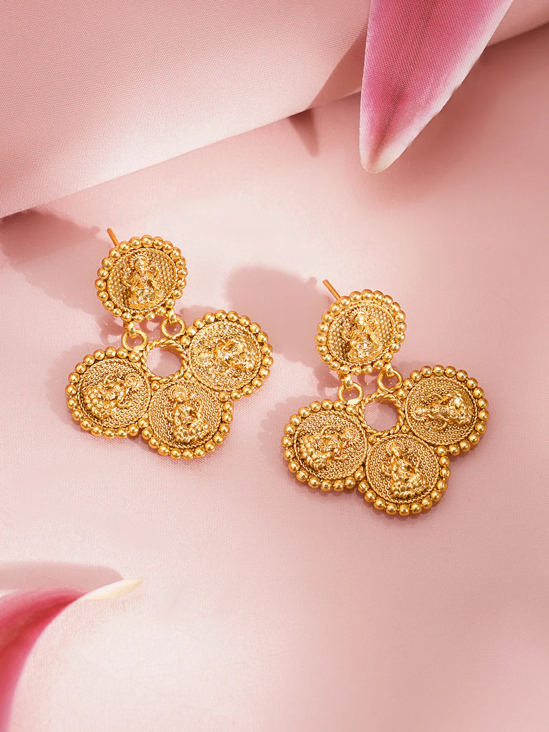 Ditya Imitation 22K Gold-Plated Kundan Enamel Stone & Beaded Jewellery Set for Women - Image 2