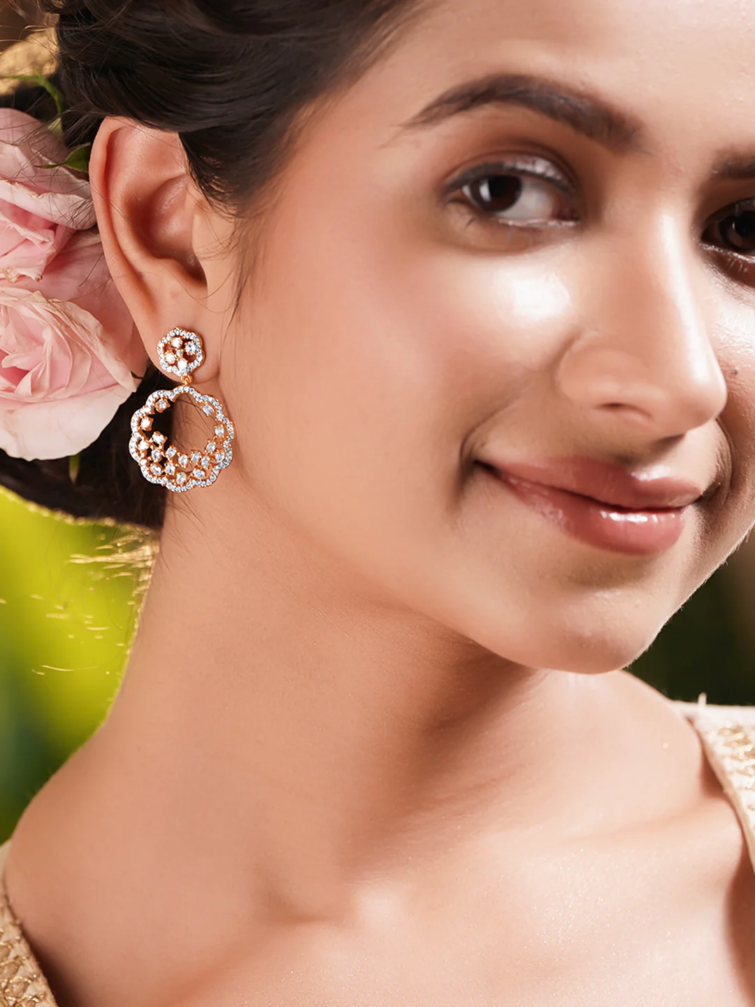 Ditya Imitation 18K Gold-Plated Contemporary Drop Earrings for Women